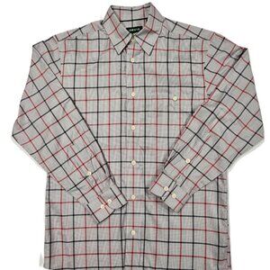 Orvis Mens M Plaid Wrinkle Free Cotton Long Sleeve Button Shirt